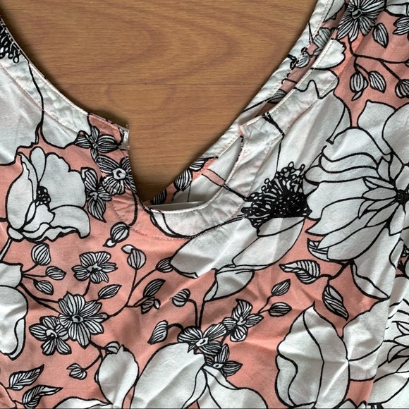 Glam & Fame Coral & White Spring Floral Dress - Picture 4 of 4